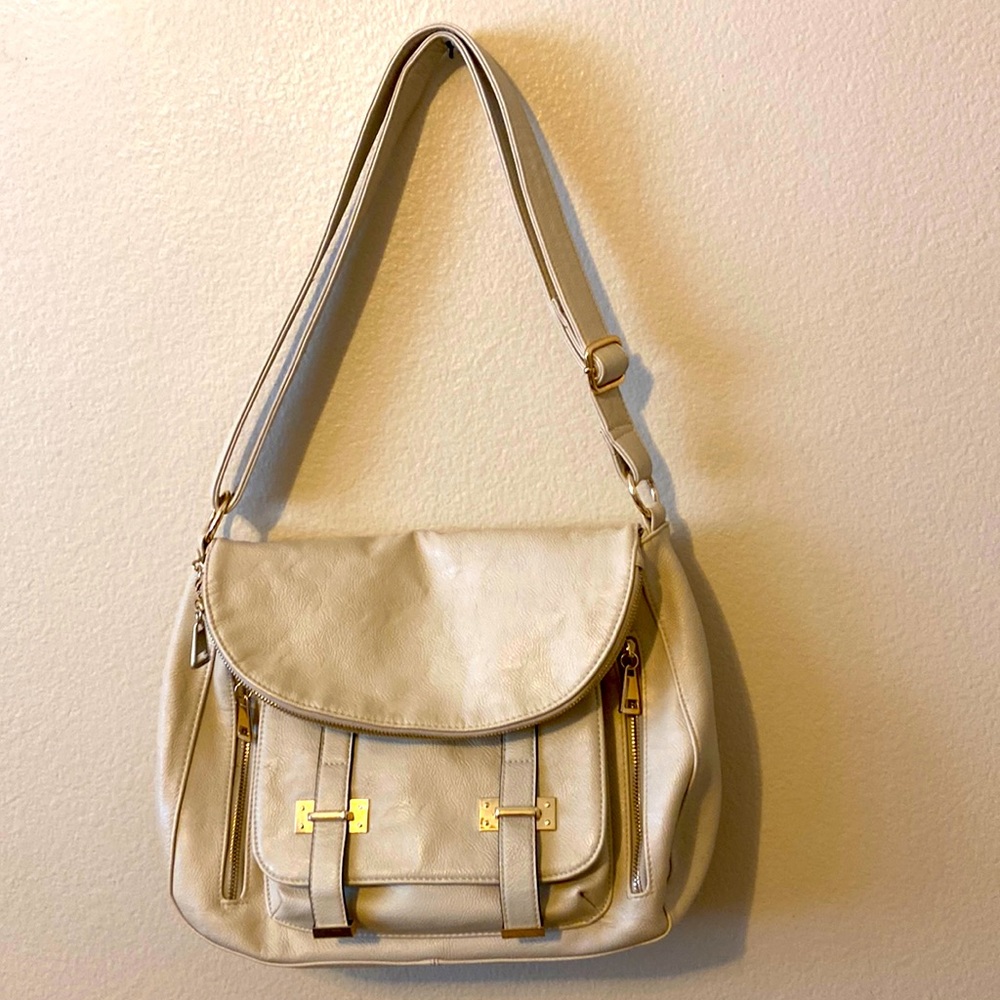 Mix No. 6 VEGAN PU Shoulder Bag Lots of Pockets Adjustable Long Strap &